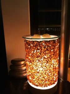 Oil Burner - Gold & Brown Beaded Touch Lamp